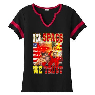 In Spags We Trust Coach Football Fan Ladies Halftime Notch Neck Tee