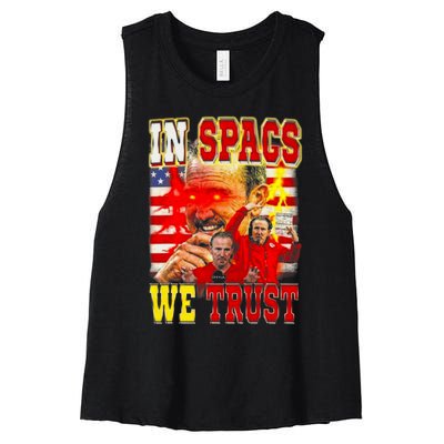 In Spags We Trust Coach Football Fan Women's Racerback Cropped Tank