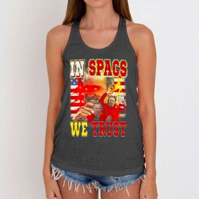 In Spags We Trust Coach Football Fan Women's Knotted Racerback Tank