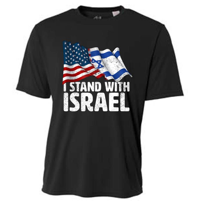 I Stand With Israel Usa American Flag W/ Israel Flag Cooling Performance Crew T-Shirt