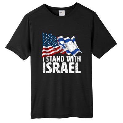 I Stand With Israel Usa American Flag W/ Israel Flag Tall Fusion ChromaSoft Performance T-Shirt