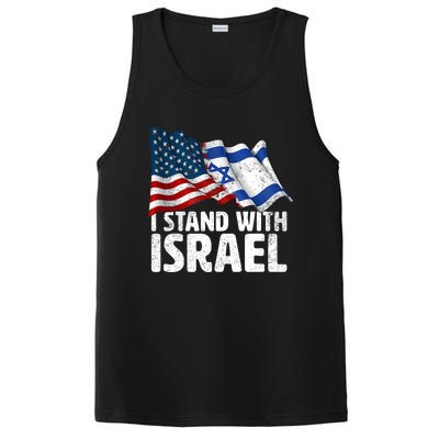 I Stand With Israel Usa American Flag W/ Israel Flag PosiCharge Competitor Tank