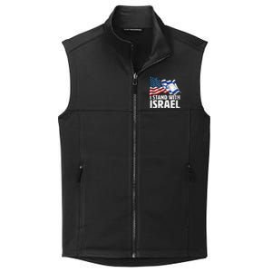 I Stand With Israel Usa American Flag W/ Israel Flag Collective Smooth Fleece Vest