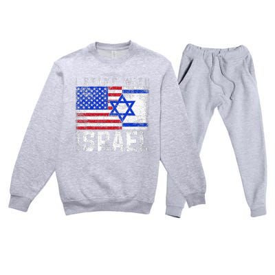 I Stand With Israel Premium Crewneck Sweatsuit Set