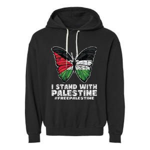 I Stand With Palestine For Their Freedom Free Palestine Garment-Dyed Fleece Hoodie