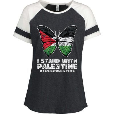 I Stand With Palestine For Their Freedom Free Palestine Enza Ladies Jersey Colorblock Tee