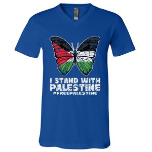 I Stand With Palestine For Their Freedom Free Palestine V-Neck T-Shirt