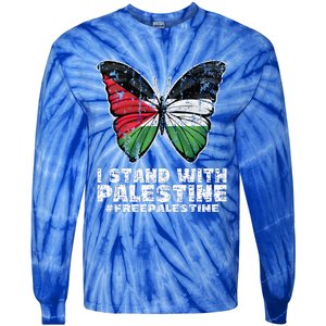 I Stand With Palestine For Their Freedom Free Palestine Tie-Dye Long Sleeve Shirt