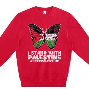 I Stand With Palestine For Their Freedom Free Palestine Premium Crewneck Sweatshirt