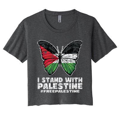 I Stand With Palestine For Their Freedom Free Palestine Women's Crop Top Tee