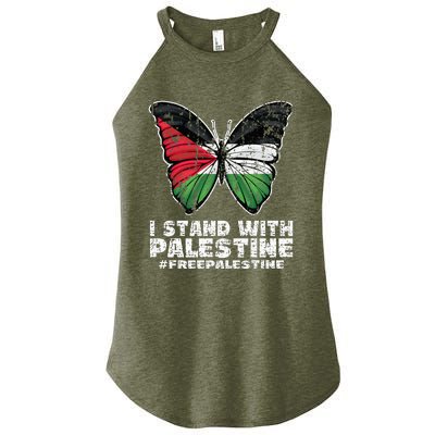 I Stand With Palestine For Their Freedom Free Palestine Women’s Perfect Tri Rocker Tank