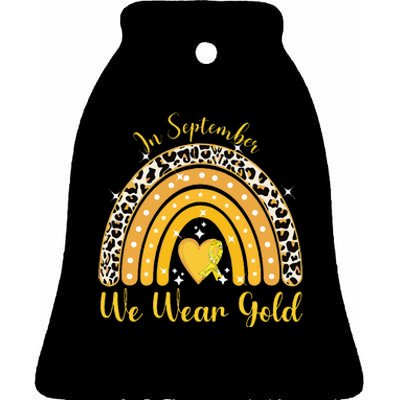 In September We Wear Gold Childhood Cancer Awareness Ceramic Bell Ornament