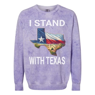 I Stand With Texas I Support Texas Colorblast Crewneck Sweatshirt