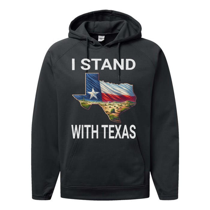 I Stand With Texas I Support Texas Performance Fleece Hoodie