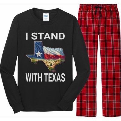 I Stand With Texas I Support Texas Long Sleeve Pajama Set