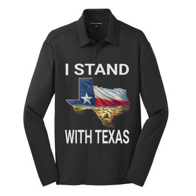 I Stand With Texas I Support Texas Silk Touch Performance Long Sleeve Polo