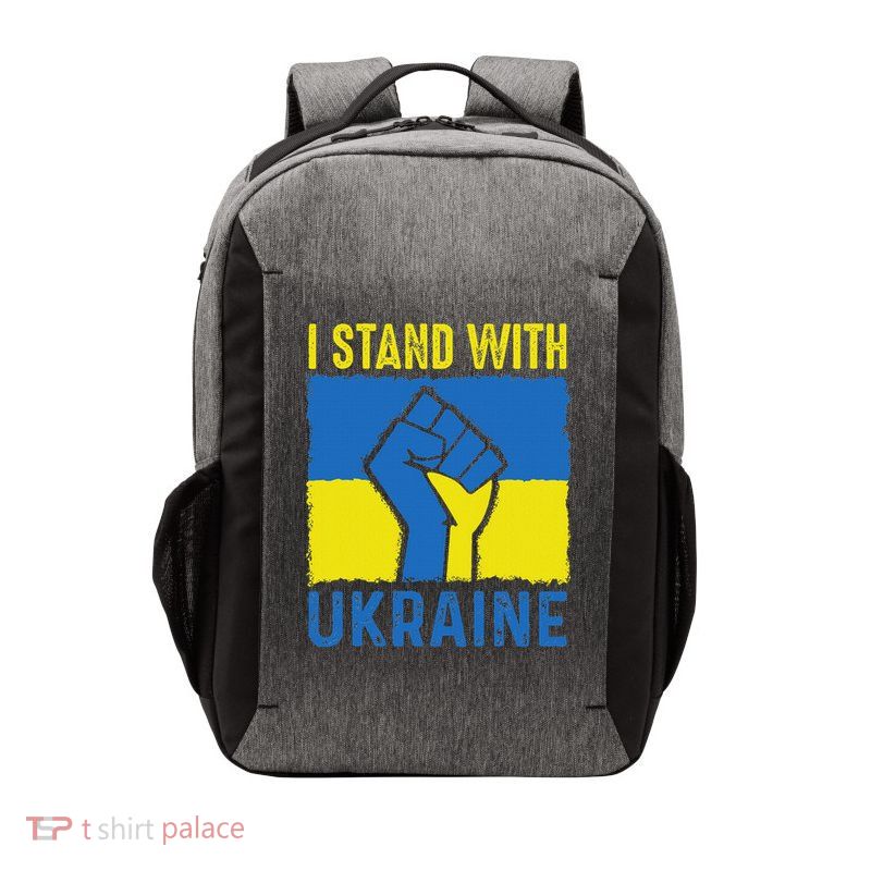 I Stand With Ukraine, Ukrainian Flag Free Ukraine Vector Backpack