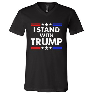 I Stand With Trump Support Free Trump V-Neck T-Shirt