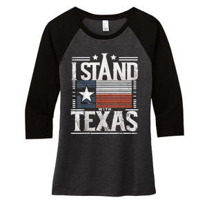 I Stand With Texas Scotus Women's Tri-Blend 3/4-Sleeve Raglan Shirt