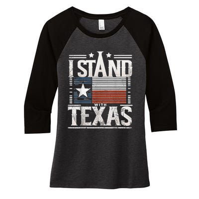 I Stand With Texas Scotus Women's Tri-Blend 3/4-Sleeve Raglan Shirt