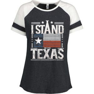 I Stand With Texas Scotus Enza Ladies Jersey Colorblock Tee