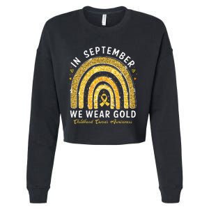 In September We Wear Gold Childhood Cancer Awareness Cropped Pullover Crew