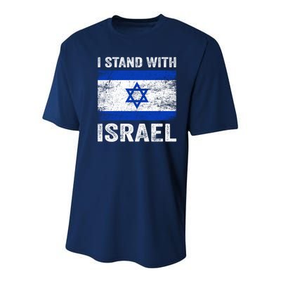 I Stand With Israel Jewish Gifts Heritage Israeli Youth Performance Sprint T-Shirt