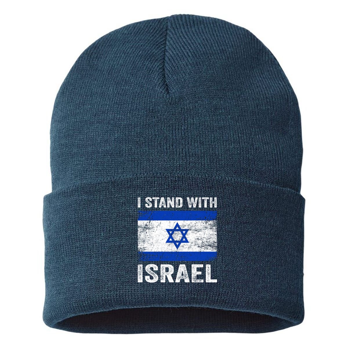 I Stand With Israel Jewish Gifts Heritage Israeli Sustainable Knit Beanie