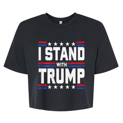 I Stand With Trump Funny Trump 2024 Convicted Felon Bella+Canvas Jersey Crop Tee