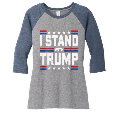 I Stand With Trump Funny Trump 2024 Convicted Felon Women's Tri-Blend 3/4-Sleeve Raglan Shirt