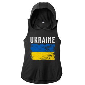 I Stand With Ukraine Flag Yellow And Blue Support The Ukranian Gift Ladies PosiCharge Tri-Blend Wicking Draft Hoodie Tank