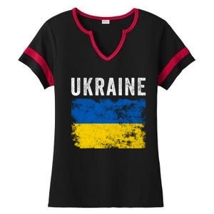 I Stand With Ukraine Flag Yellow And Blue Support The Ukranian Gift Ladies Halftime Notch Neck Tee