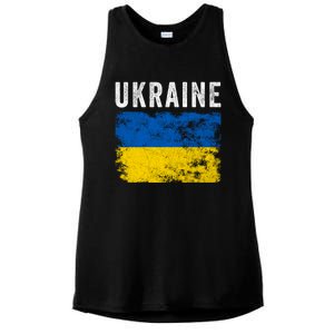 I Stand With Ukraine Flag Yellow And Blue Support The Ukranian Gift Ladies PosiCharge Tri-Blend Wicking Tank