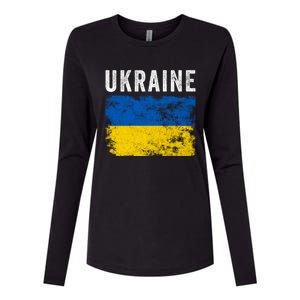 I Stand With Ukraine Flag Yellow And Blue Support The Ukranian Gift Womens Cotton Relaxed Long Sleeve T-Shirt