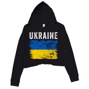 I Stand With Ukraine Flag Yellow And Blue Support The Ukranian Gift Crop Fleece Hoodie