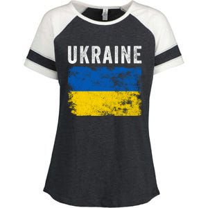 I Stand With Ukraine Flag Yellow And Blue Support The Ukranian Gift Enza Ladies Jersey Colorblock Tee