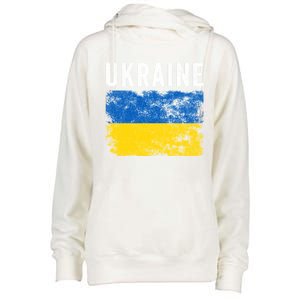 I Stand With Ukraine Flag Yellow And Blue Support The Ukranian Gift Womens Funnel Neck Pullover Hood