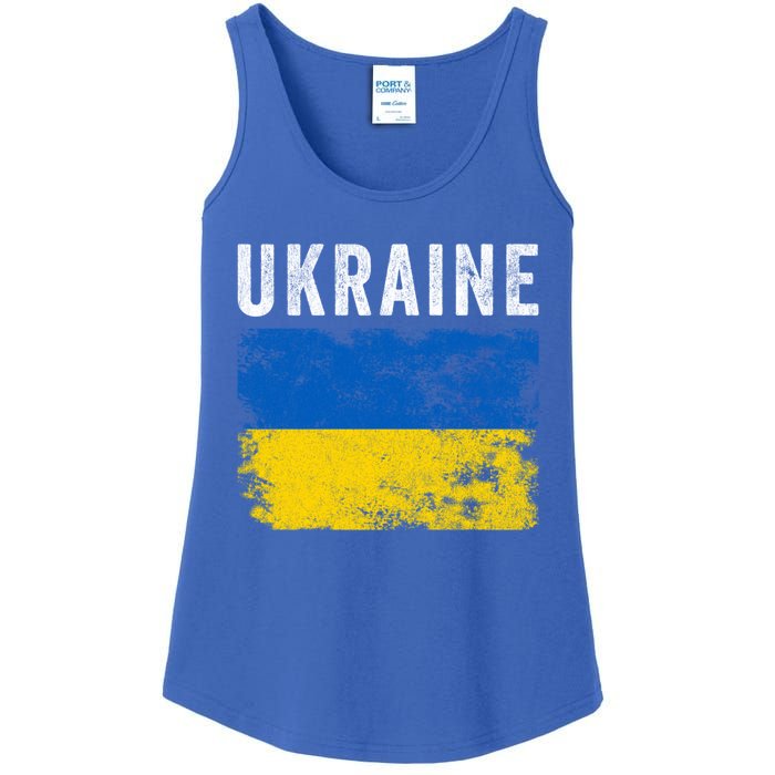 I Stand With Ukraine Flag Yellow And Blue Support The Ukranian Gift Ladies Essential Tank