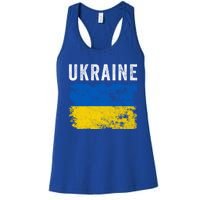 I Stand With Ukraine Flag Yellow And Blue Support The Ukranian Gift Women's Racerback Tank