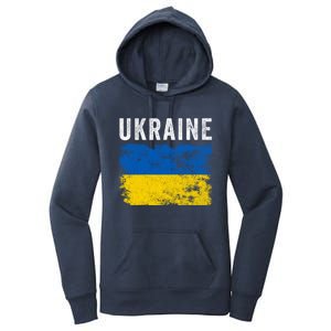 I Stand With Ukraine Flag Yellow And Blue Support The Ukranian Gift Women's Pullover Hoodie