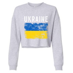 I Stand With Ukraine Flag Yellow And Blue Support The Ukranian Gift Cropped Pullover Crew