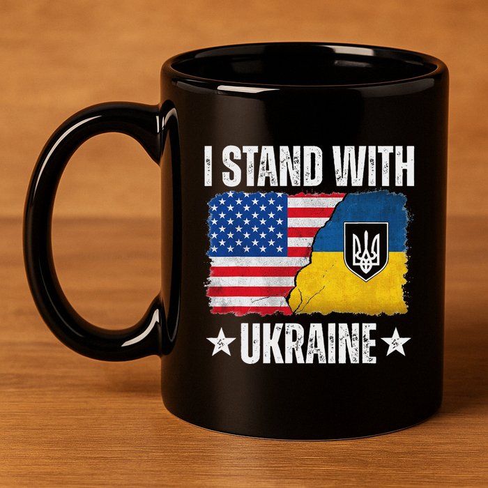 I Stand With Ukraine Support Ukraine 11oz C Handle Ceramic Mug