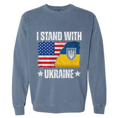 I Stand With Ukraine Support Ukraine Garment-Dyed Sweatshirt