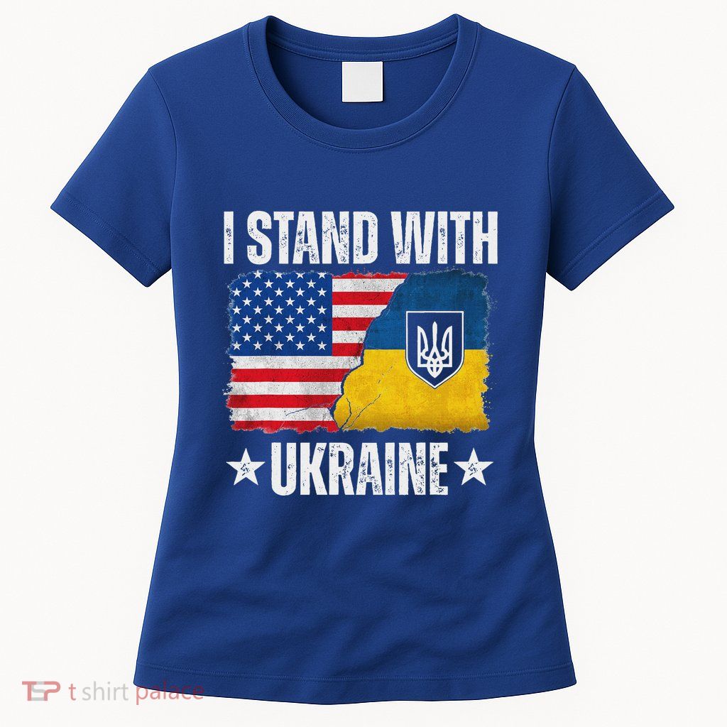 I Stand With Ukraine Support Ukraine Womens T-Shirt