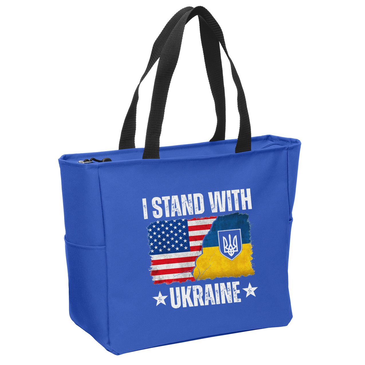 I Stand With Ukraine Support Ukraine Zip Tote Bag