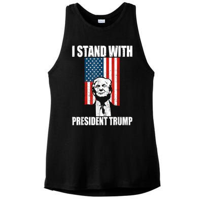 I Stand With President Trump MaraLago Trump Support Ladies PosiCharge Tri-Blend Wicking Tank