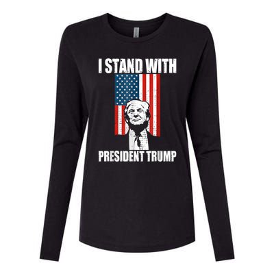 I Stand With President Trump MaraLago Trump Support Womens Cotton Relaxed Long Sleeve T-Shirt