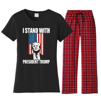 I Stand With President Trump MaraLago Trump Support Women's Flannel Pajama Set