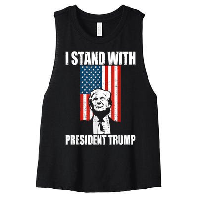 I Stand With President Trump MaraLago Trump Support Women's Racerback Cropped Tank