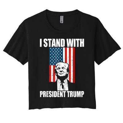 I Stand With President Trump MaraLago Trump Support Women's Crop Top Tee